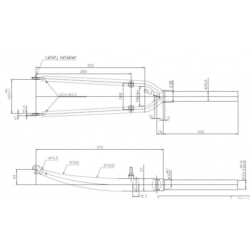 Fourche EXS pour vélo de ville ou de randonnée 28"