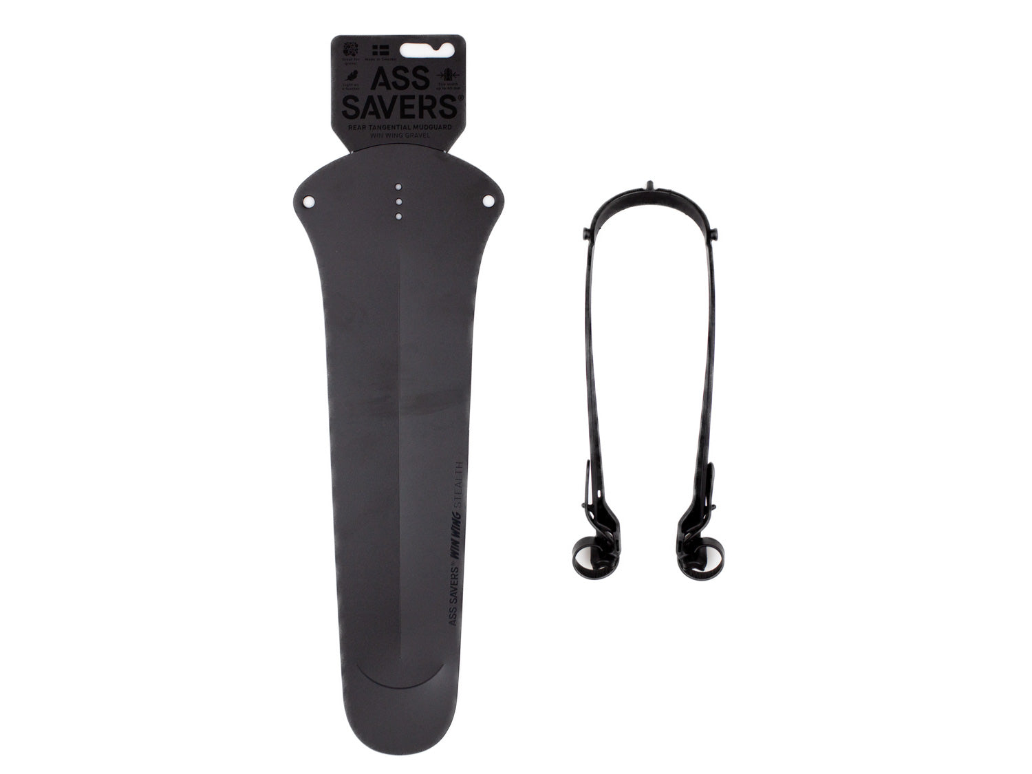 Garde-boue arrière Ass Savers Win Wing Gravel - Stealth Black