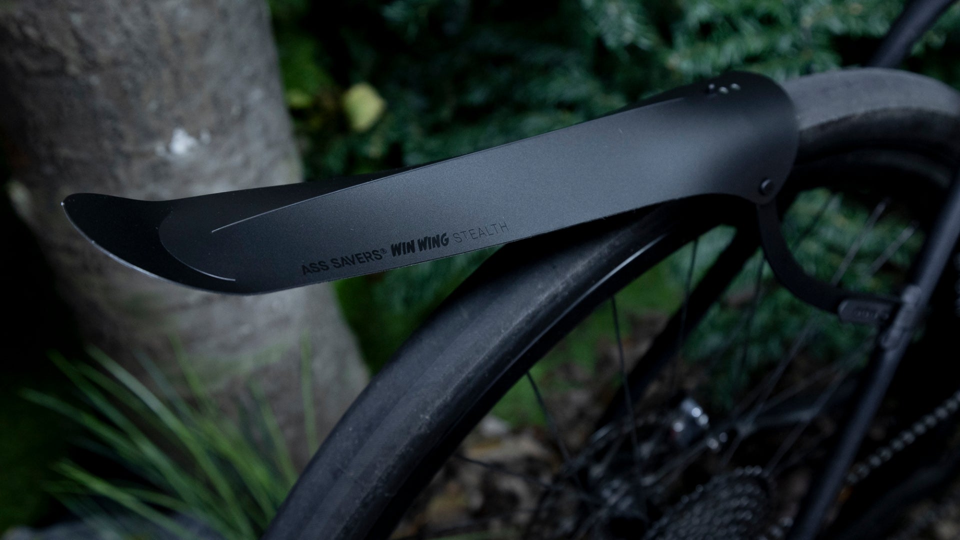 Garde-boue arrière Ass Savers Win Wing Gravel - Stealth Black