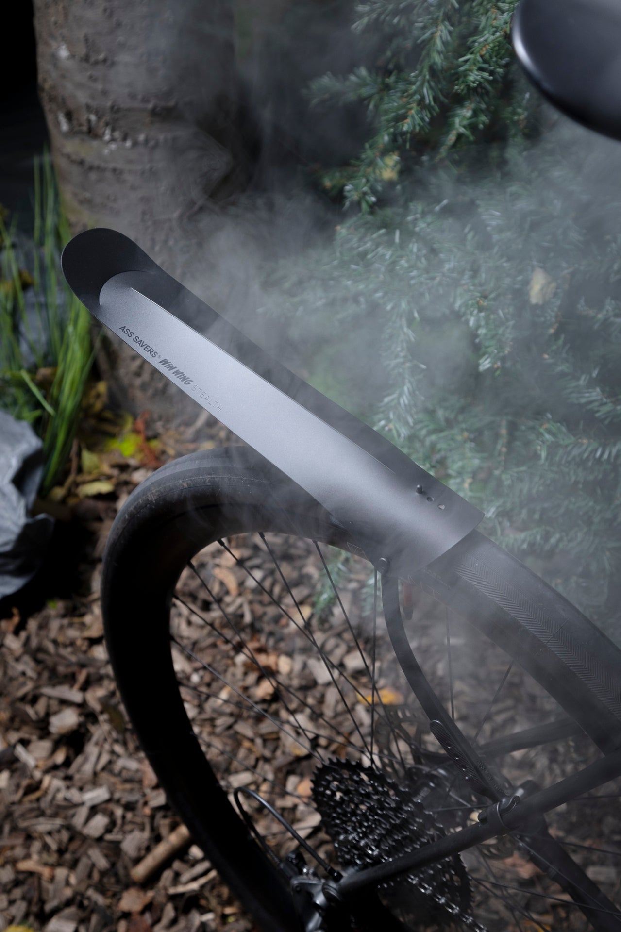 Garde-boue arrière Ass Savers Win Wing Gravel - Stealth Black