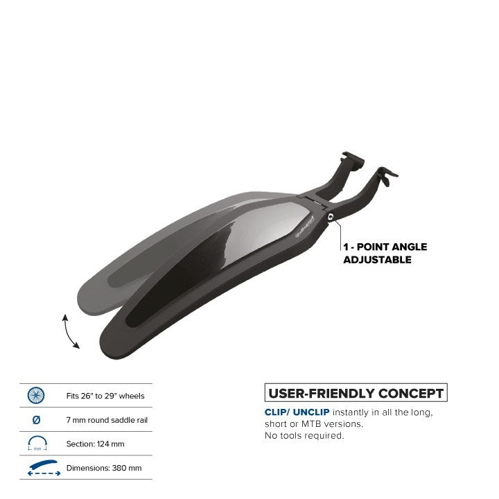 Garde-boue arrière Polisport S-Mud pour rails de selle