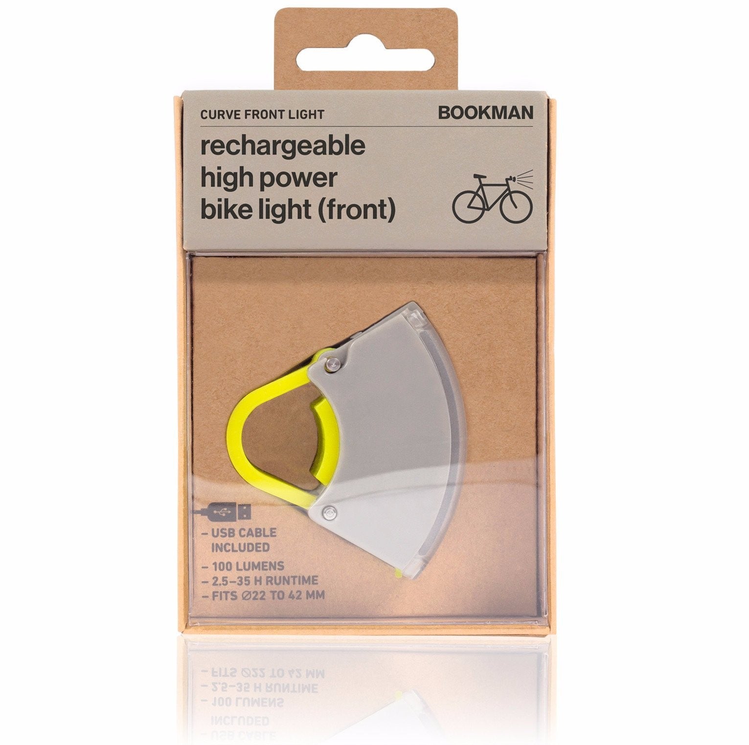 Lampe vélo USB avant Bookman CURVE