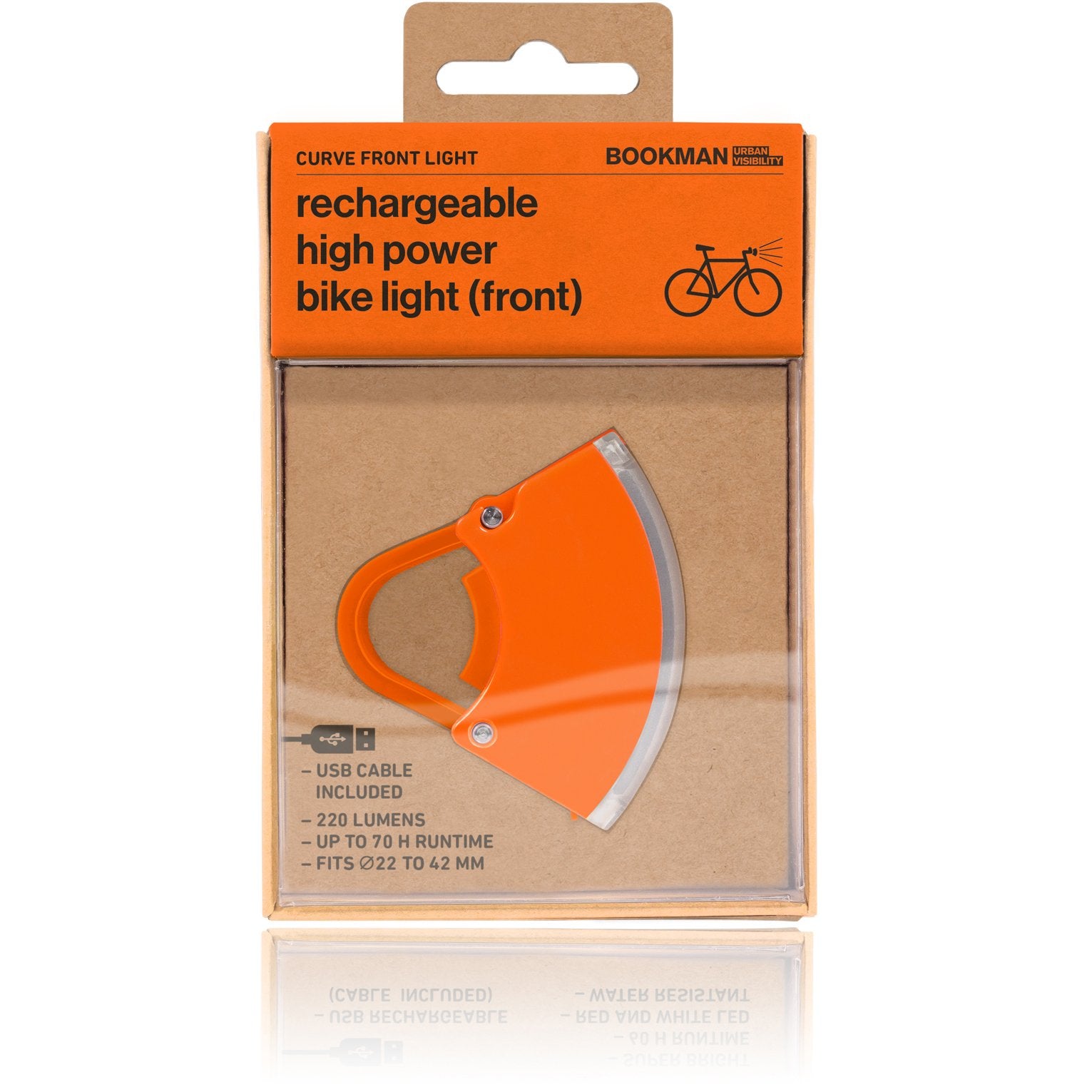 Lampe vélo USB avant Bookman CURVE