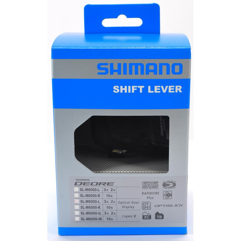 Manette gauche Shimano Deore SL-M6000 double et triple plateaux
