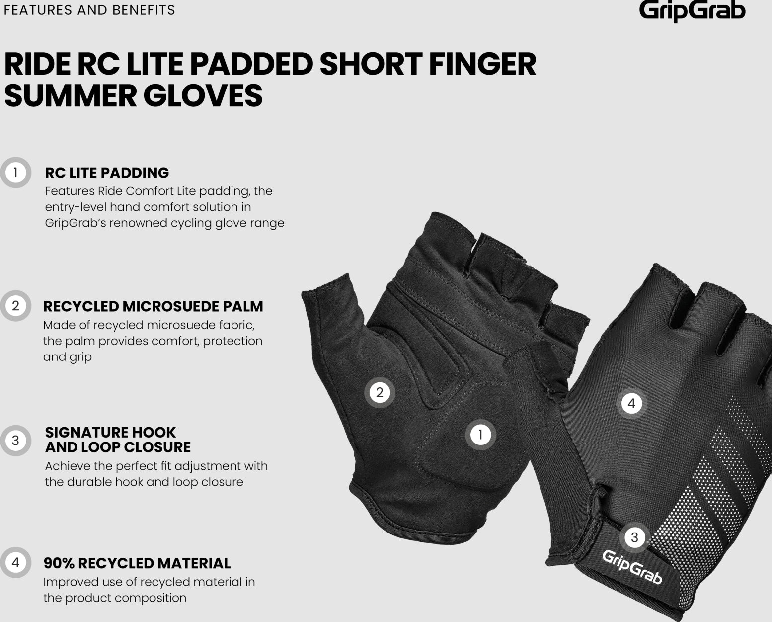 Mitaines vélo rembourrées GripGrab Ride RC Lite