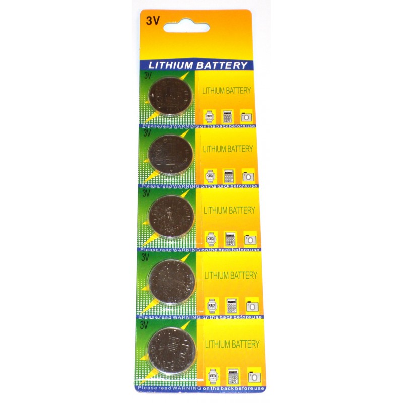 Pack de 5 piles CR2032 Lithium