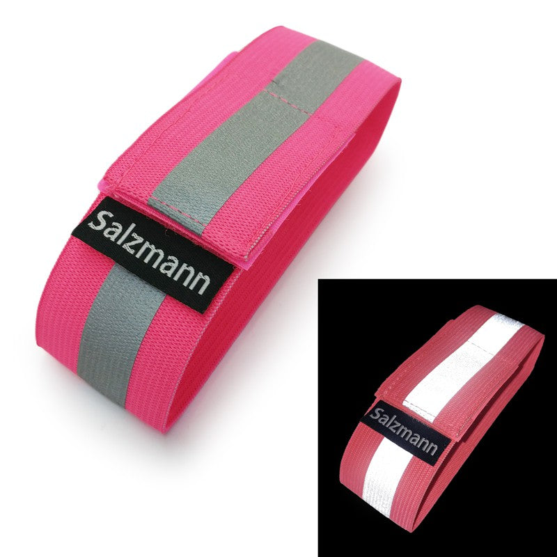 Paire de brassards réfléchissants Salzmann rose fluo