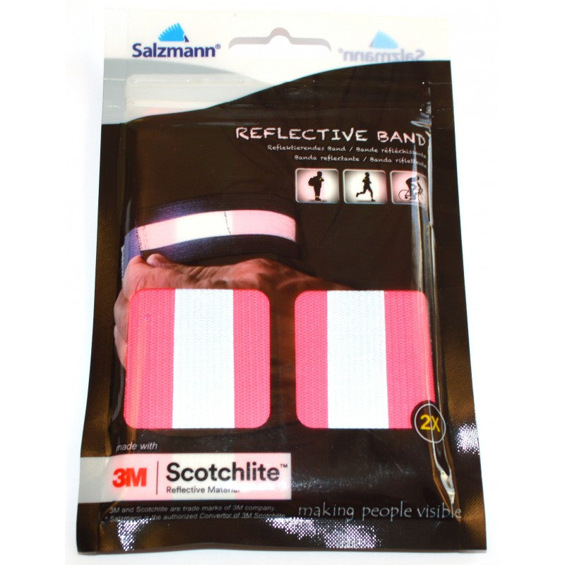 Paire de brassards réfléchissants Salzmann rose fluo