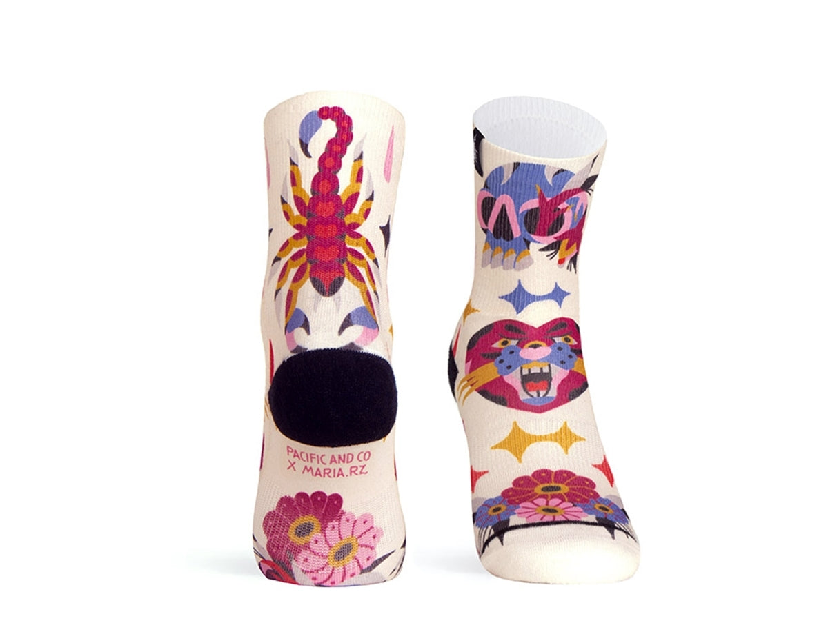 Paire de chaussettes cycliste femme PACIFIC & CO - Romance by Maria RZ