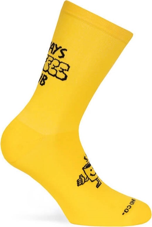 Paire de chaussettes cycliste Pacific & Co - Coffee club - Jaune