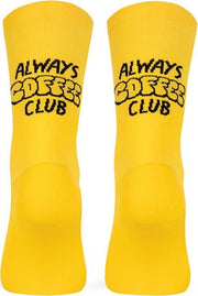 Paire de chaussettes cycliste Pacific & Co - Coffee club - Jaune