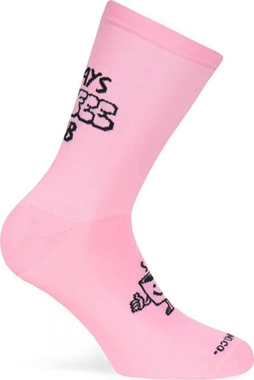 Paire de chaussettes cycliste Pacific & Co - Coffee club - Rose