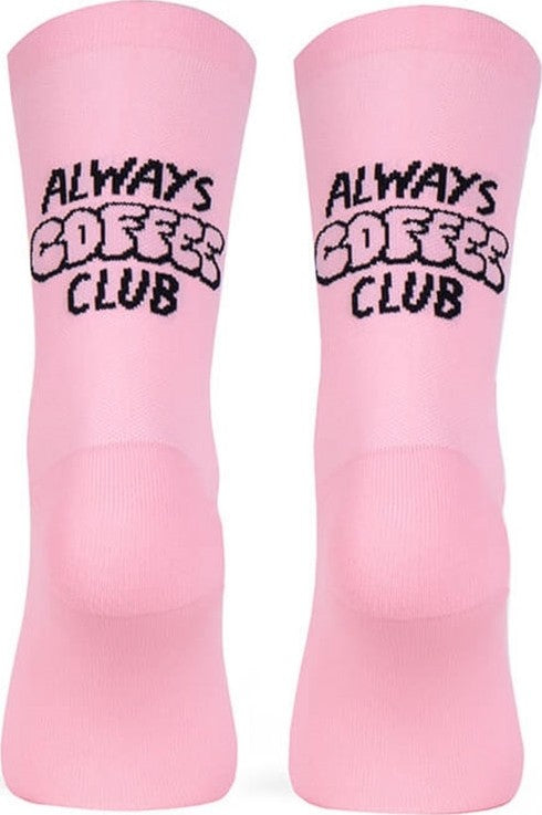 Paire de chaussettes cycliste Pacific & Co - Coffee club - Rose