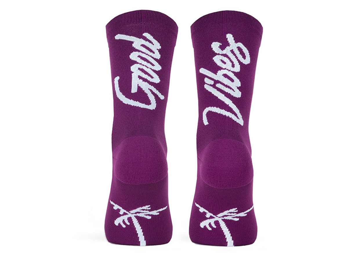 Paire de chaussettes cycliste PACIFIC & CO - Good Vibes - Purple