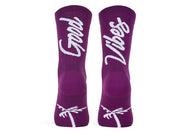 Paire de chaussettes cycliste PACIFIC & CO - Good Vibes - Purple