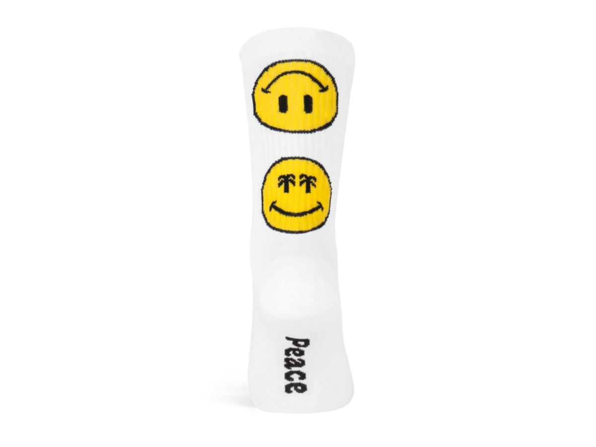 Par de calcetines de ciclismo PACIFIC & CO - Smiley (Blanco)