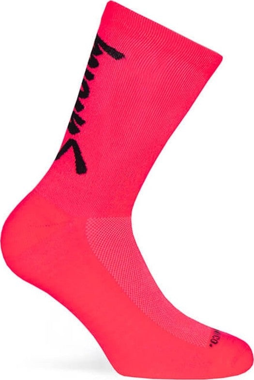 Pair of Pacific & Co cycling socks - Stay strong - Coral