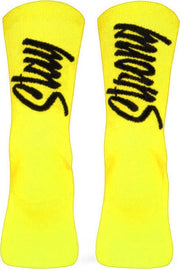 Paire de chaussettes cycliste Pacific & Co - Stay strong - Jaune
