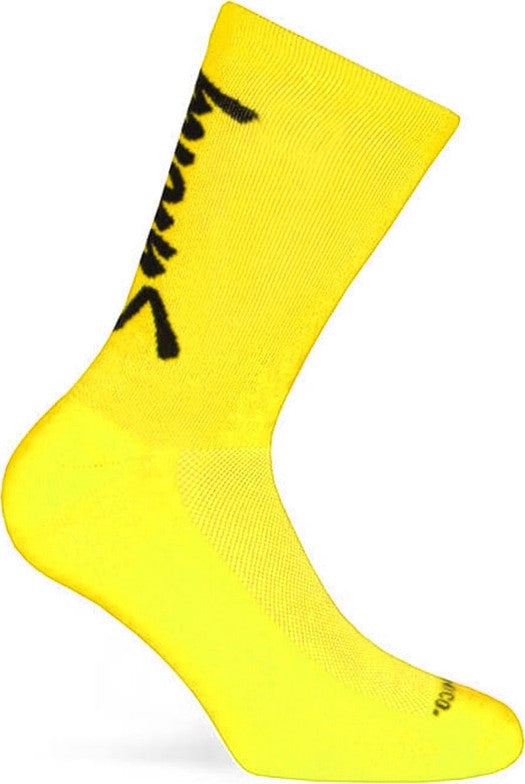 Paire de chaussettes cycliste Pacific & Co - Stay strong - Jaune