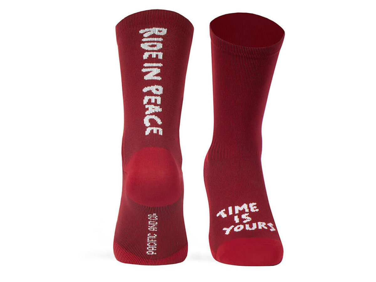 Paire de chaussettes cycliste Pacific & Co. Ride in Peace - Rouge