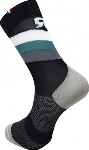 Paire de chaussettes cycliste Rafa'L Stripes - Black White Green
