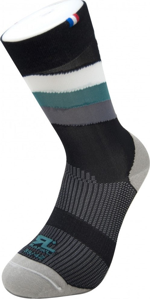 Paire de chaussettes cycliste Rafa'L Stripes - Black White Green