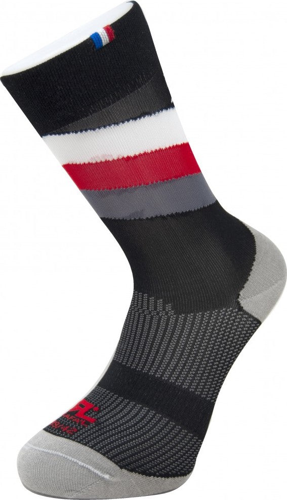 Paire de chaussettes cycliste Rafa'L Stripes - Black White Red