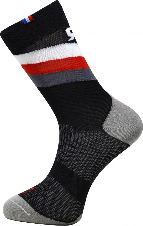 Paire de chaussettes cycliste Rafa'L Stripes - Black White Red