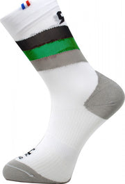 Paire de chaussettes cycliste Rafa'L Stripes - White Black Green