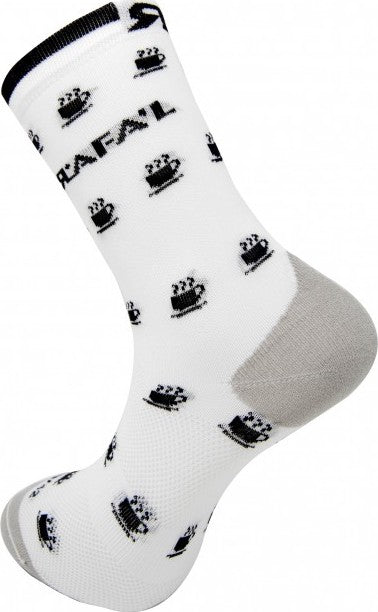 Paire de chaussettes cycliste Rafa'L Vogue - Café White