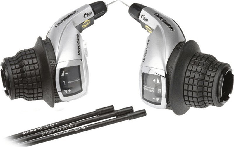 Paire de poignées tournantes Tourney Revoshift Shimano RS45 3 x 8 vitesses