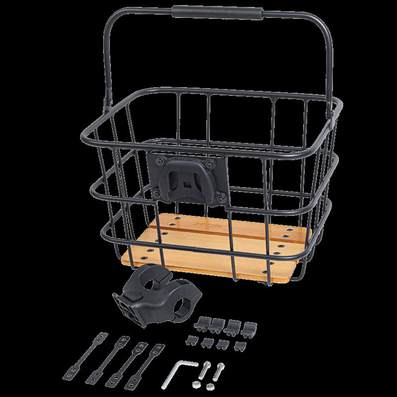 Panier avant amovible pour vélo ZEFAL classic bois et aluminium