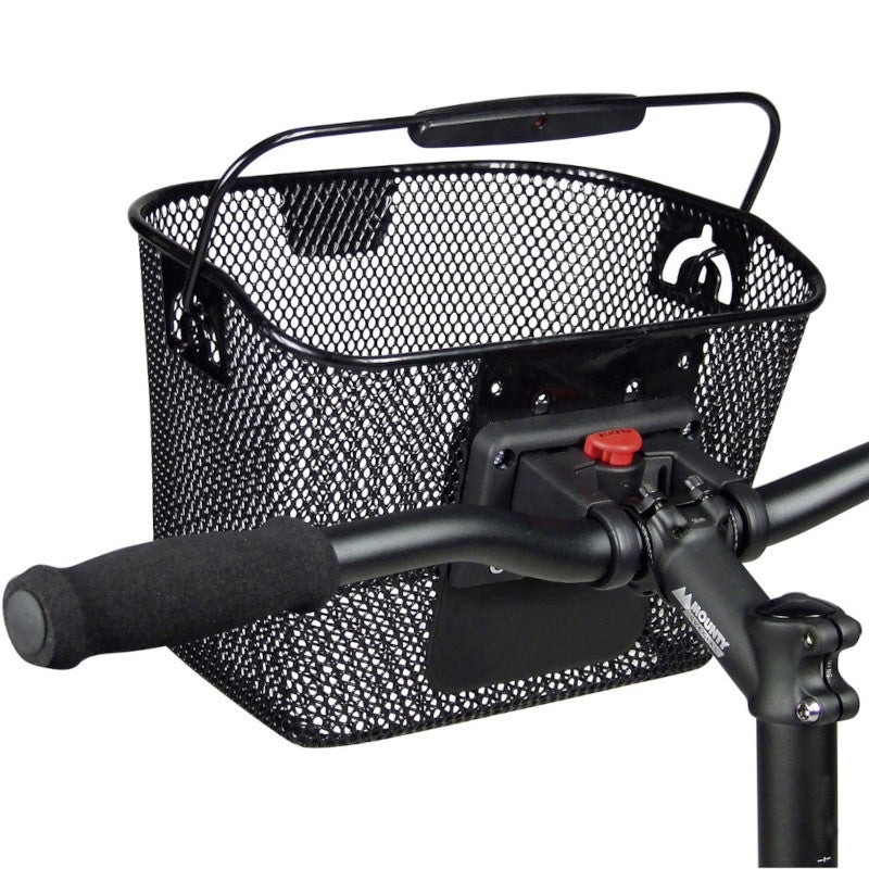 Mini Klickfix bicycle handlebar basket adjustable height