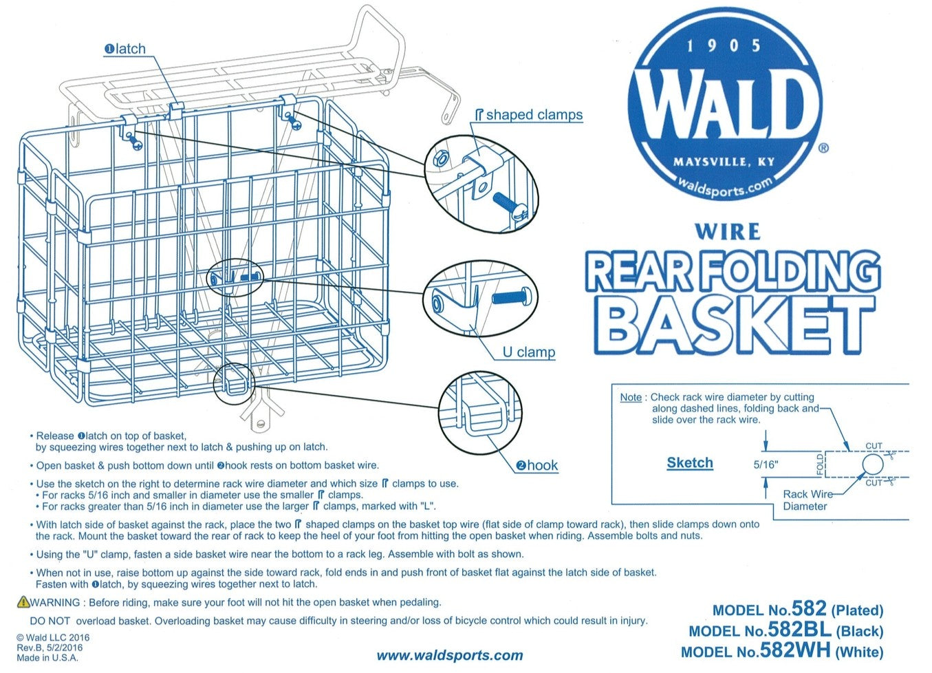 Wald 582 folding basket for rear rack
