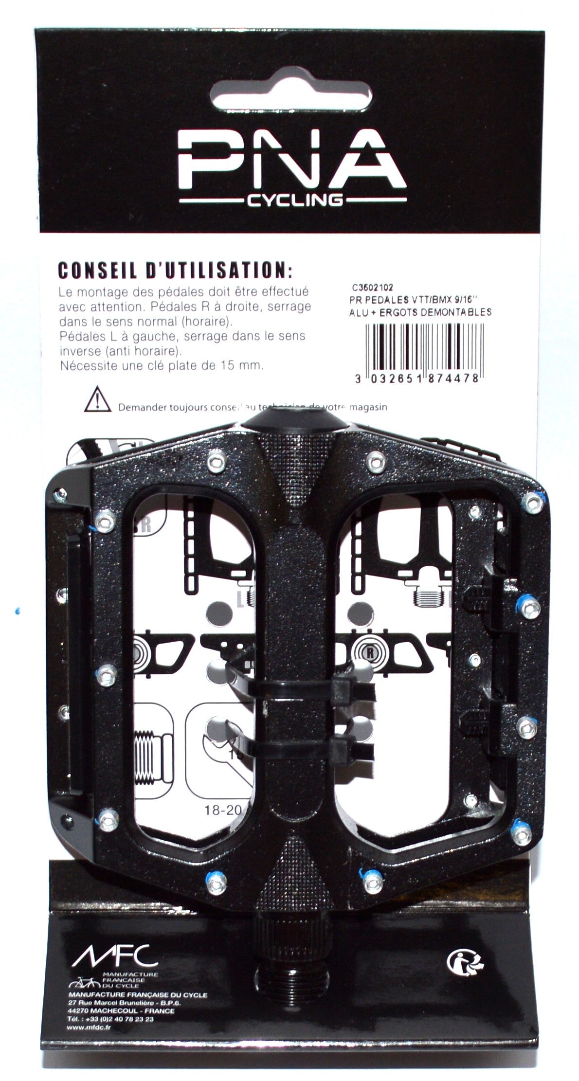 PNA bicycle pedals with screwed lugs