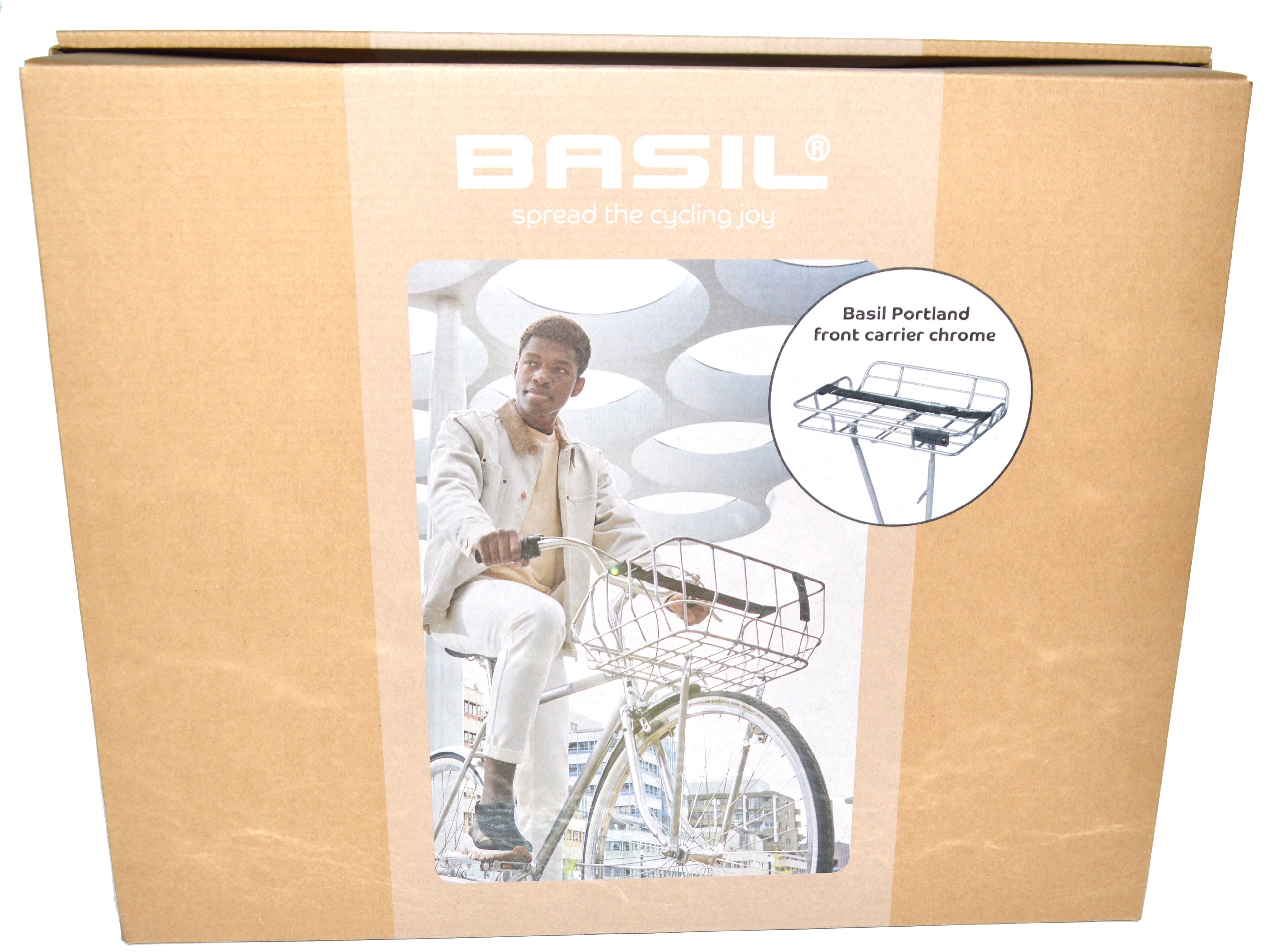 Porte-bagages avant Basil Portland argent avec bordures