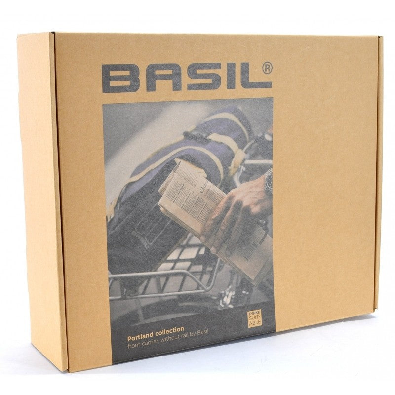 Porte-bagages avant Basil Portland noir mat avec bordures