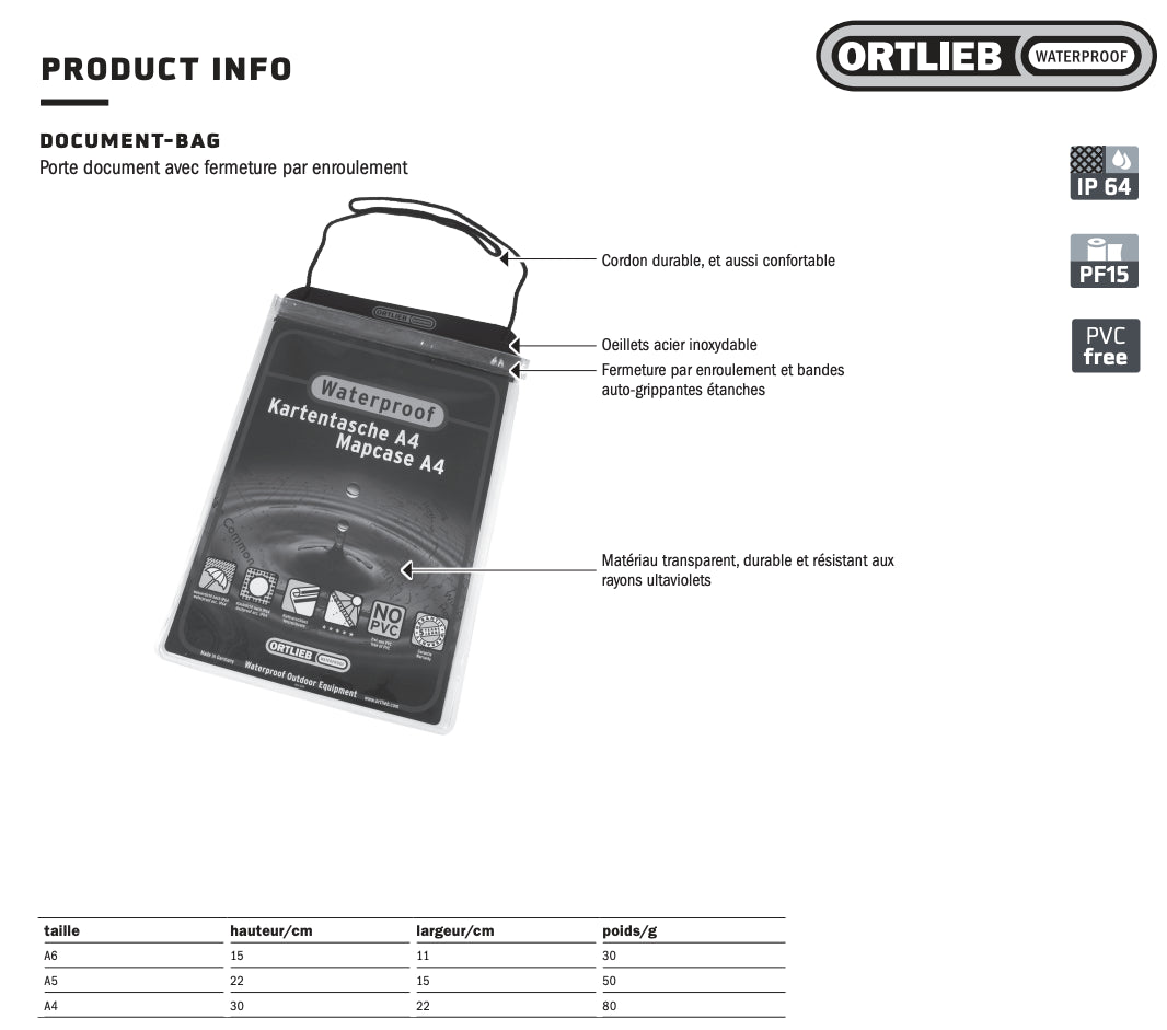 Porte-documents étanche Ortlieb Document-Bag
