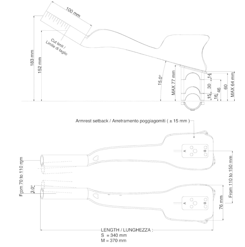 Prolongateur de cintre de vélo Deda Elementi Jet One Clip-On