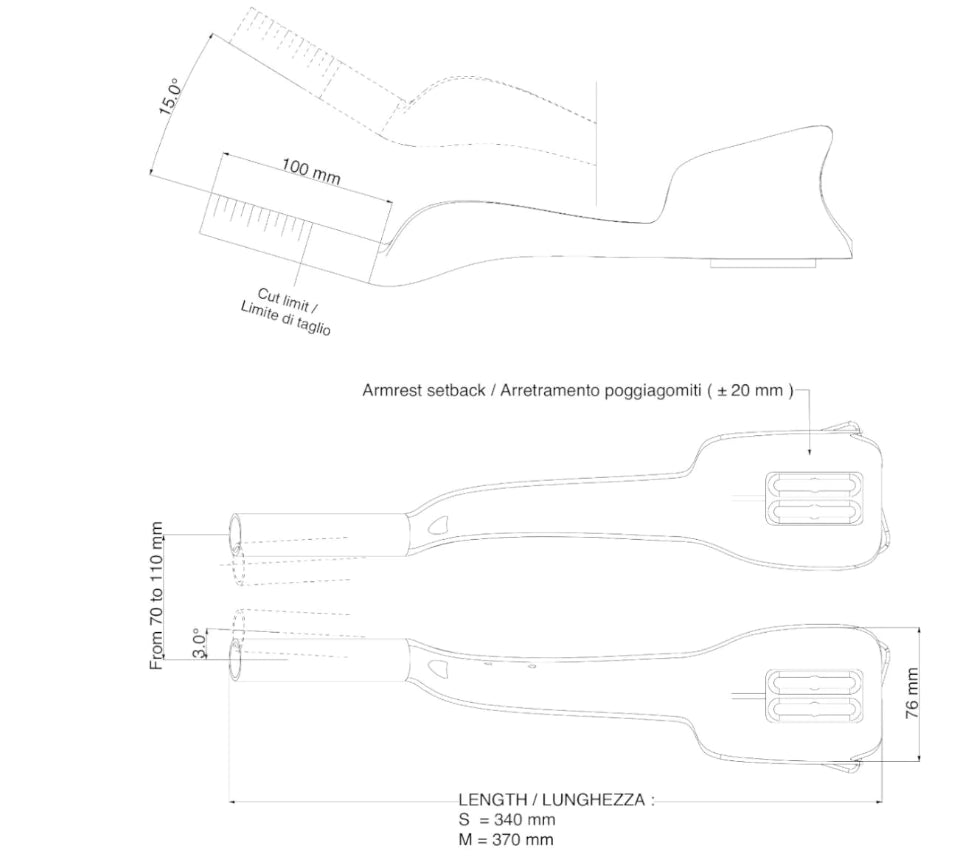 Prolongateur de cintre de vélo Deda Elementi Jet Two Clip-On
