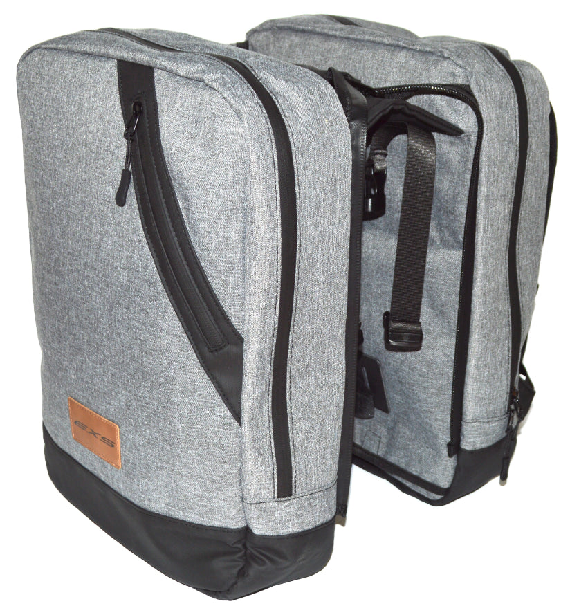 Sacoche arrière double vélo convertible sac à dos EXS 25L