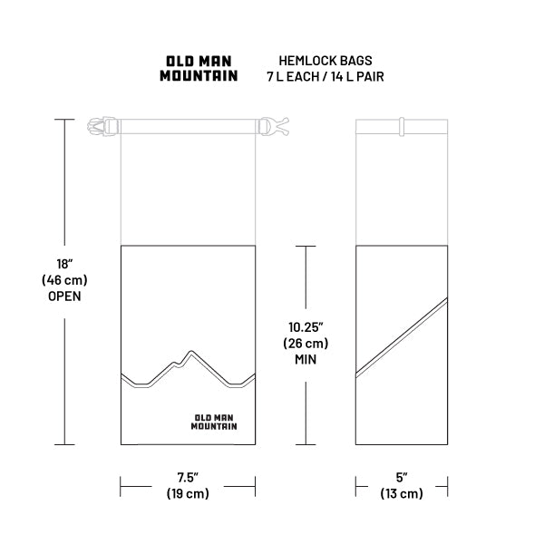 Sacoches de fourche Old Man Mountain Hemlock avec Flip Cages