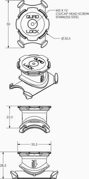 Support de fixation Quad Lock pour potence ou guidon