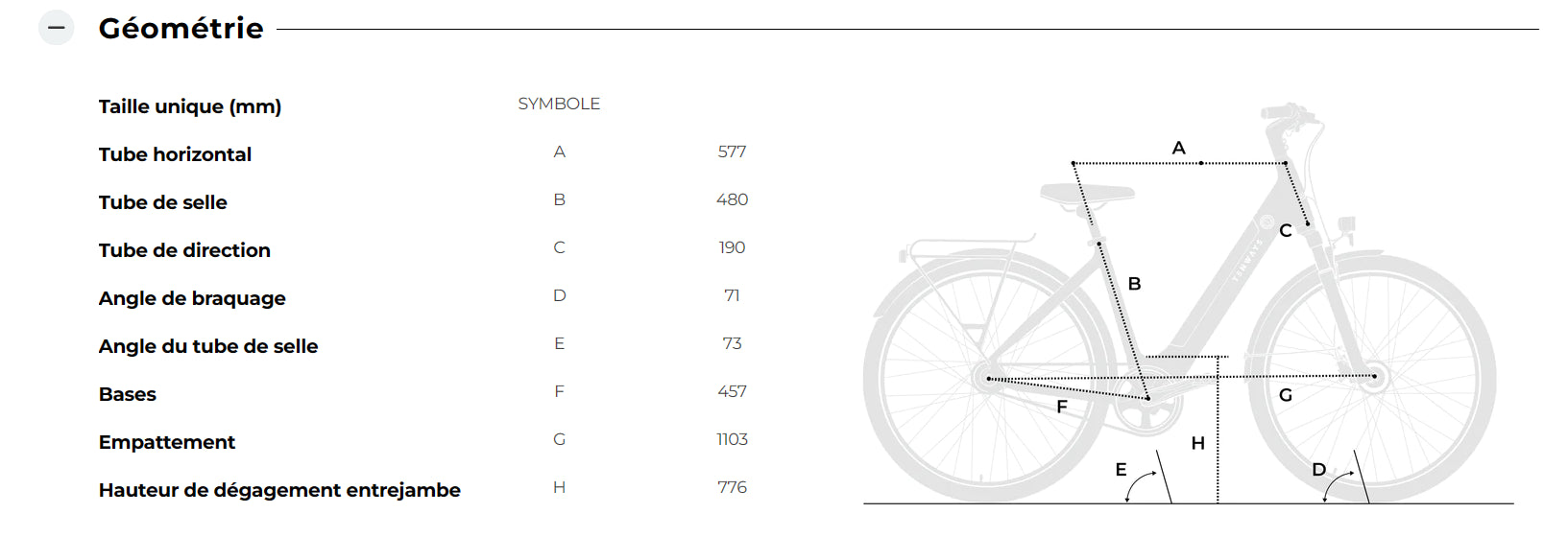 Vélo de ville électrique TENWAYS CGO800S
